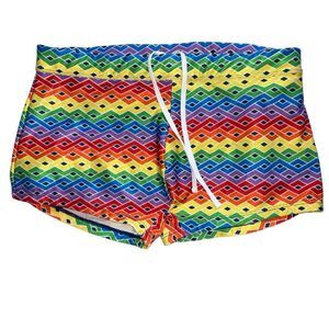 Evolve EUC Men Swim Trunks Rainbow Colorful Pride Vacay Beach Euro Summer XL